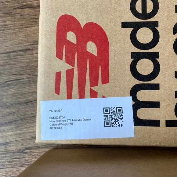 New Balance 574 X Miu Women's Miu Denim Sneakers Color Beige - Picture 4 of 13